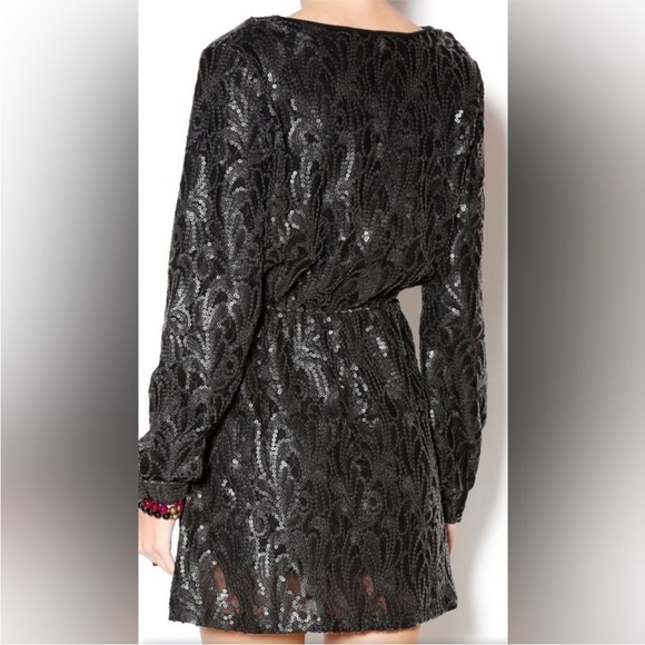Honey Punch Matte Black Sequin Mini Dress - Picture 2 of 7